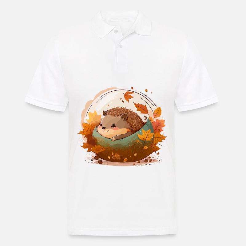 Kuscheliger Igel - Männer Poloshirt - Weiß