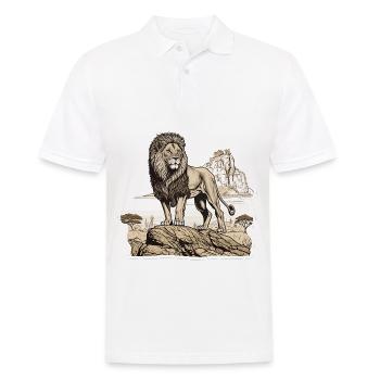 Majestic Lion - Men's Polo Shirt - white - Front - Kai (181cm)