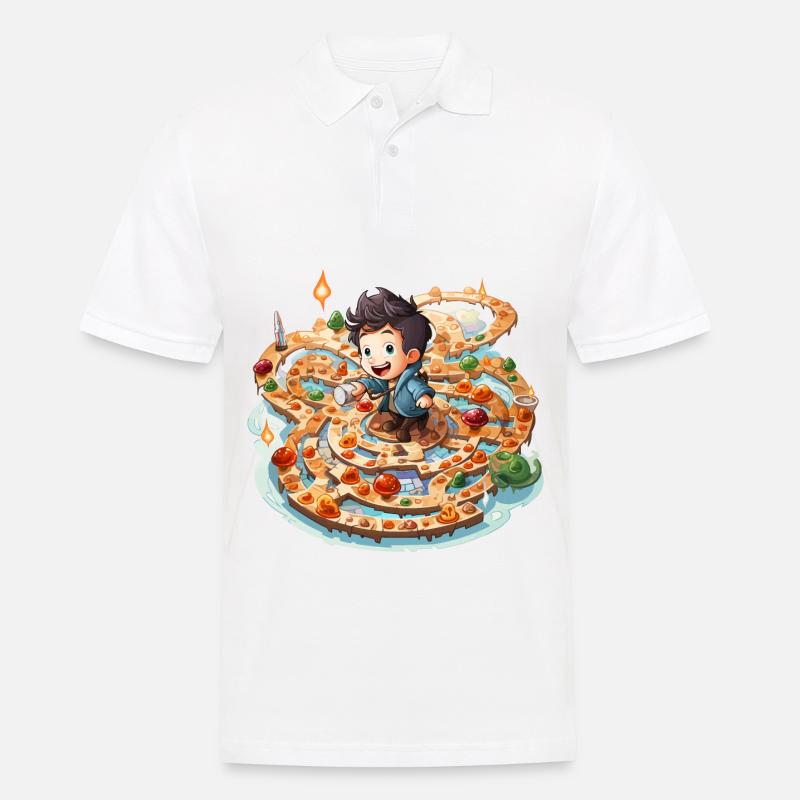 Der Labyrinth-Läufer - Männer Poloshirt - Weiß