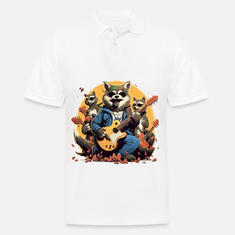 Der Caffeine Rocke - Männer Poloshirt - Weiß