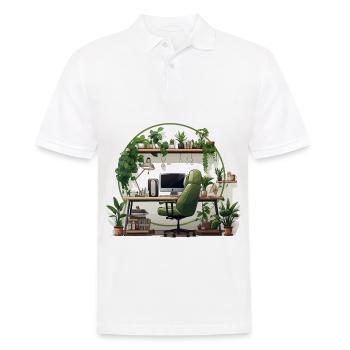 Green Office - Men's Polo Shirt - white - Front - Kai (181cm)