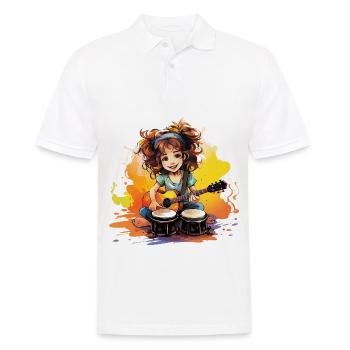 Der rhythmische Bongo-Spieler - Männer Poloshirt - Weiß - Vorne - Kai (181cm)