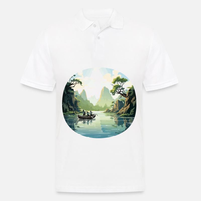 Die Flusswanderer - Männer Poloshirt - Weiß