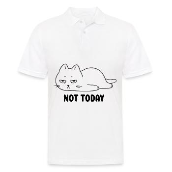 Not Today Funny Cat Cats Gift T-Shirt - Men's Polo Shirt - white - Front - Kai (181cm)