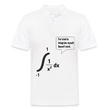 I've tried to integrate myself. Doesn't work. - Männer Poloshirt - Weiß - Vorne - Kai (181cm)