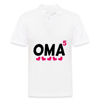 Fünffache Oma - 5 Enkelkinder - Männer Poloshirt - Weiß - Vorne - Kai (181cm)