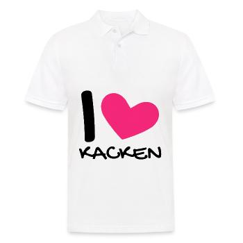 Ich liebe Kacken - Männer Poloshirt - Weiß - Vorne - Kai (181cm)