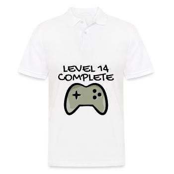 14. Geburtstag - Gamer 14 - 14 Jahre Geschenk - Männer Poloshirt - Weiß - Vorne - Kai (181cm)