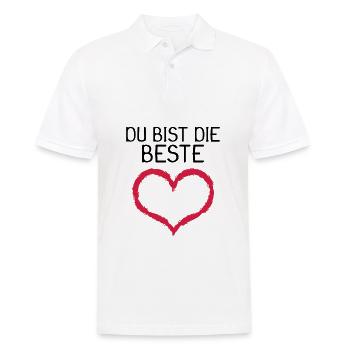 Du bist die Beste Herz Geschenk - Männer Poloshirt - Weiß - Vorne - Kai (181cm)