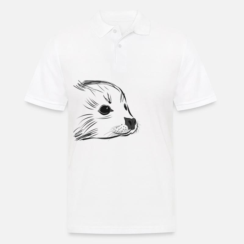Robbe - Männer Poloshirt - Weiß