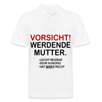 Vorsicht! Werdende Mutter. - Männer Poloshirt - Weiß - Vorne - Kai (181cm)