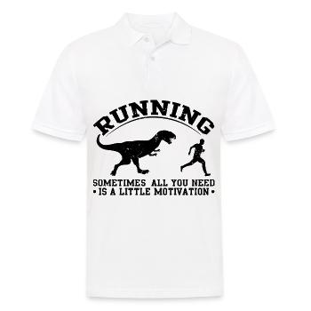 running running motivation dino dinosaur run - Men's Polo Shirt - white - Front - Kai (181cm)