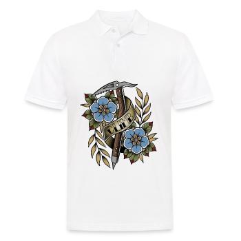 Old School Klettern - Männer Poloshirt - Weiß - Vorne - Kai (181cm)