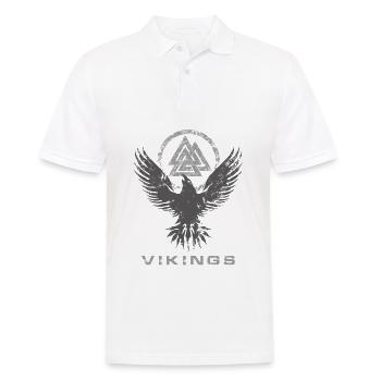 VIKINGS Corbeau nordique et Valknut - Polo Homme - blanc - Devant - Kai (181cm)