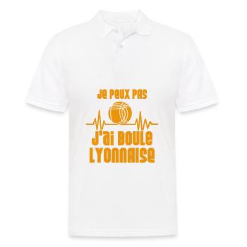 Je peux pas j'ai Boule Lyonnaise, sport petanque - Polo Homme - blanc - Devant - Kai (181cm)