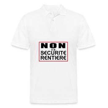 NON à la sécurité rentière - Anti CT motos - Polo Homme - blanc - Devant - Kai (181cm)