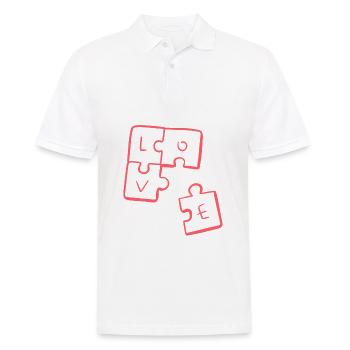 LOVE - Pièces de Puzzle - Polo Homme - blanc - Devant - Kai (181cm)