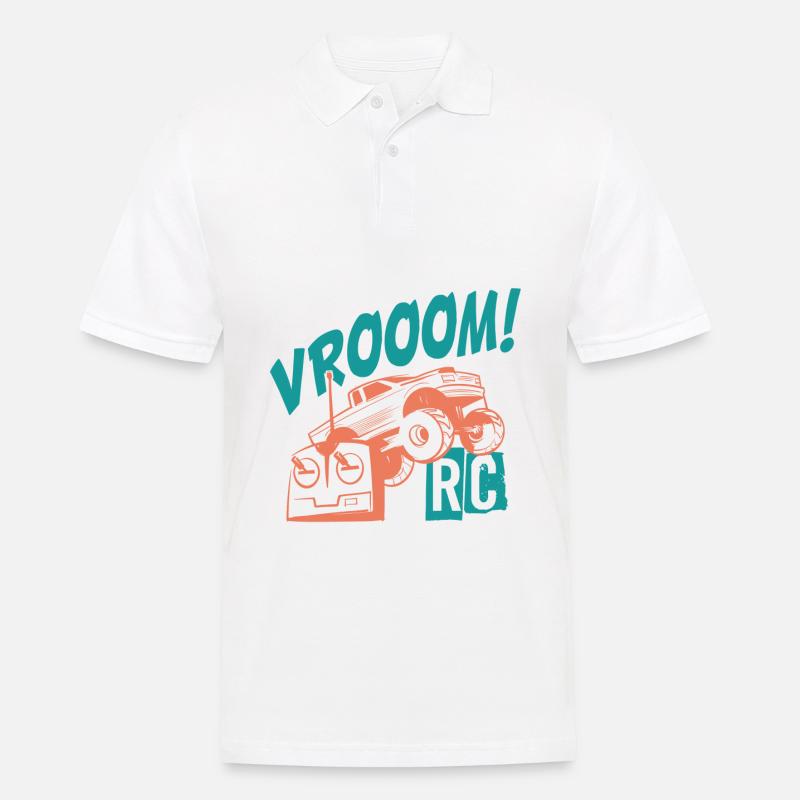 Vrooom! Leidenschaft RC Auto - Männer Poloshirt - Weiß