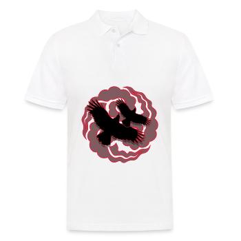 Logo Manga red / gray clouds & crow - Men's Polo Shirt - white - Front - Kai (181cm)