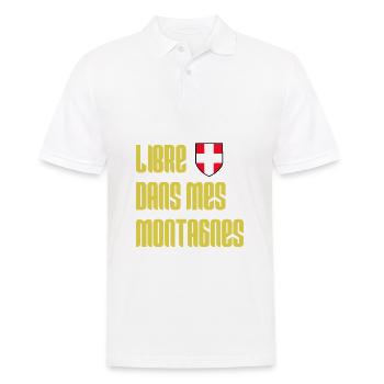 Libre dans mes montagnes - Savoie / Savoyard - Polo Homme - blanc - Devant - Kai (181cm)