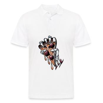Main skeleton Pizza chorizo old-school tattoo art - Men's Polo Shirt - white - Front - Kai (181cm)