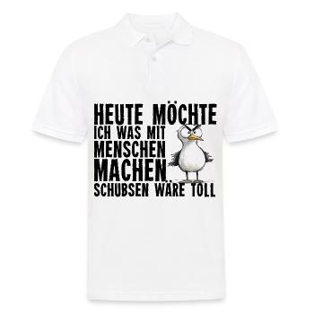 Heute Möchte Ich Was Mit Menschen Machen Schubsen - Männer Poloshirt - Weiß - Vorne - Kai (181cm)