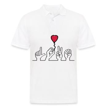 Slogan love - love. I love you, in love - Men's Polo Shirt - white - Front - Kai (181cm)