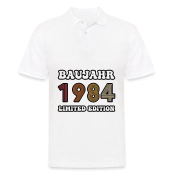 BAUJAHR 1984 - Männer Poloshirt - Weiß - Vorne - Kai (181cm)