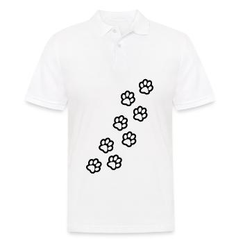 Pfoten von Hund und Katze - Männer Poloshirt - Weiß - Vorne - Kai (181cm)