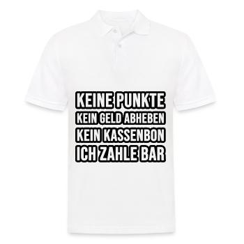 Keine Punkte, kein Geld abheben, kein Kassenbon - Männer Poloshirt - Weiß - Vorne - Kai (181cm)