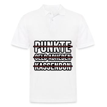 Keine Punkte, kein Geld abheben, kein Kassenbon - Männer Poloshirt - Weiß - Vorne - Kai (181cm)