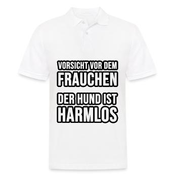 Vorsicht vor dem Frauchen oder Herrchen, der Hund - Männer Poloshirt - Weiß - Vorne - Kai (181cm)