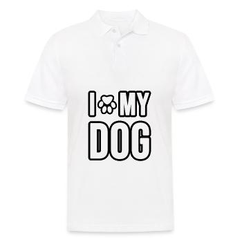 I love my Dog or Cat. Ich liebe meinen Hund oder m - Männer Poloshirt - Weiß - Vorne - Kai (181cm)