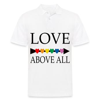 Love above all else - Men's Polo Shirt - white - Front - Kai (181cm)