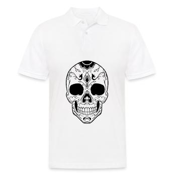 Mexican Skull - Men's Polo Shirt - white - Front - Kai (181cm)