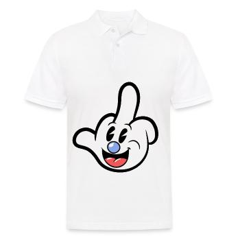 Middle finger cartoon sarcasm sarcastic - Men's Polo Shirt - white - Front - Kai (181cm)