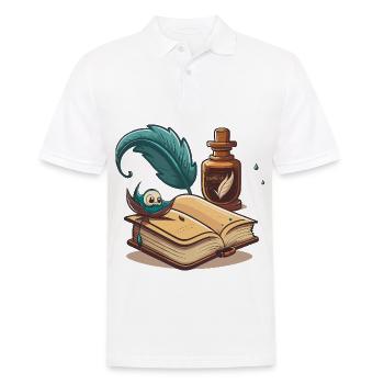 The Classic Writer - Men's Polo Shirt - white - Front - Kai (181cm)
