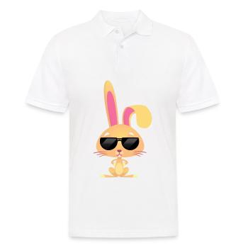 lapin cool et mignon avec des lunettes de soleil - Polo Homme - blanc - Devant - Kai (181cm)