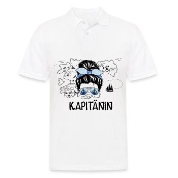 Skipperin Nautische Karte Seglerin Kapitänin - Männer Poloshirt - Weiß - Vorne - Kai (181cm)
