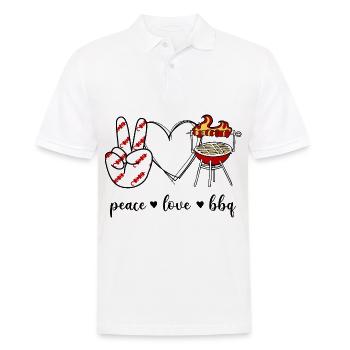 Peace love bbq - Männer Poloshirt - Weiß - Vorne - Kai (181cm)