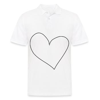 Coeur Symbole Amour - Polo Homme - blanc - Devant - Kai (181cm)