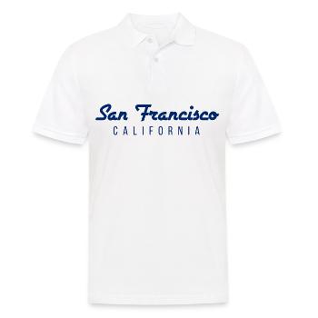 San Francisco California Flat Design - Männer Poloshirt - Weiß - Vorne - Kai (181cm)