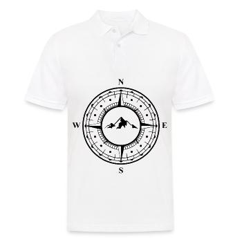 Montagne dans la boussole - - Polo Homme - blanc - Devant - Kai (181cm)