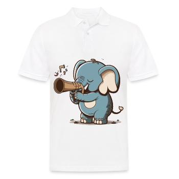 Éléphant de jazz - Polo Homme - blanc - Devant - Kai (181cm)