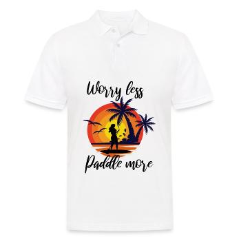S'inquiéter moins sup plus Stand up paddle sunrise - Polo Homme - blanc - Devant - Kai (181cm)