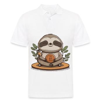 Paresseux Yoga et Méditation - Polo Homme - blanc - Devant - Kai (181cm)