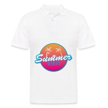 Summer Vibes Palm Beach Surfer Vacation Urlaub - Männer Poloshirt - Weiß - Vorne - Kai (181cm)