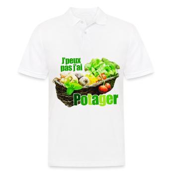 Ich kann nicht, ich habe Gemüsekorb stilisiert Korb - Männer Poloshirt - Weiß - Vorne - Kai (181cm)