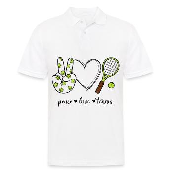 Peace Love Tennis Tennis Player Tennis Love - Men's Polo Shirt - white - Front - Kai (181cm)