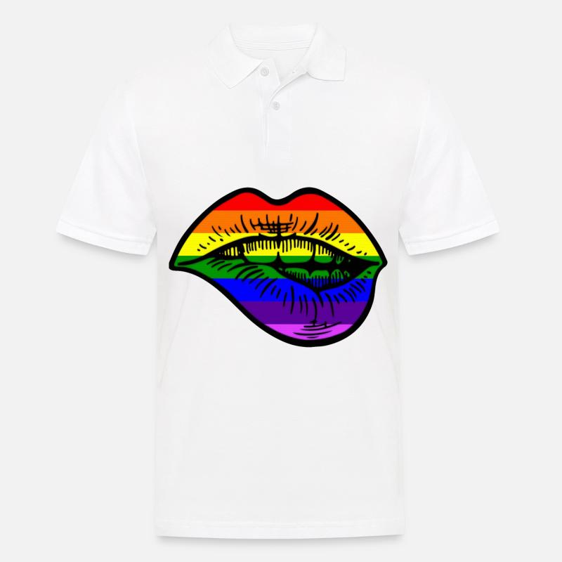 Pride Lips - Männer Poloshirt - Weiß
